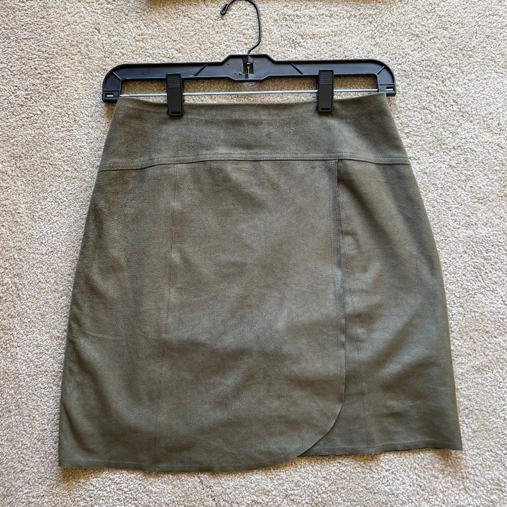 Bebe Olive Green Suede Skirt ONLY - Size 2